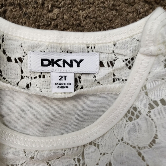 Vintage DKNY Ivory Lace & Ruffle Top, Kid's 2T - Picture 5 of 8